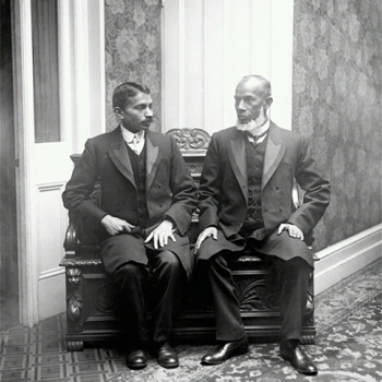 Mahatma Gandhi with a friend in South Africa
