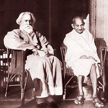 Gandhi with Rabindranath Tagore