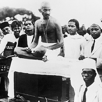 Mahatma Gandhi In Madras Giving A Speech Before A Group Of Boy Scouts