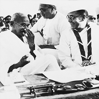 Mahatma Gandhi with Netaji Subash Chandra Bose