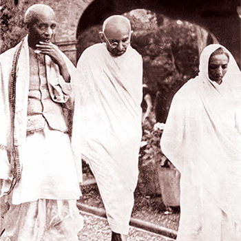 Gandhiji with Sardar Patel and Maniben Patel
