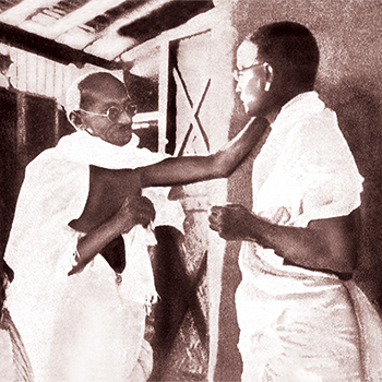 Gandhiji with Vinova Bhave  

