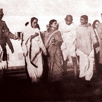 Walking to a prayer meeting at Birla House,  one of the last photographs of Mahatmaji 

